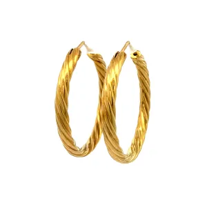 18k Yellow Gold Twist Hoops