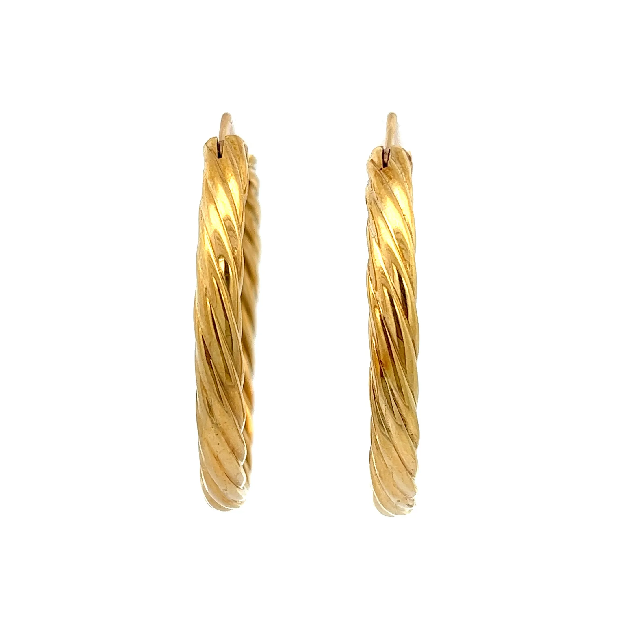 18k Yellow Gold Twist Hoops