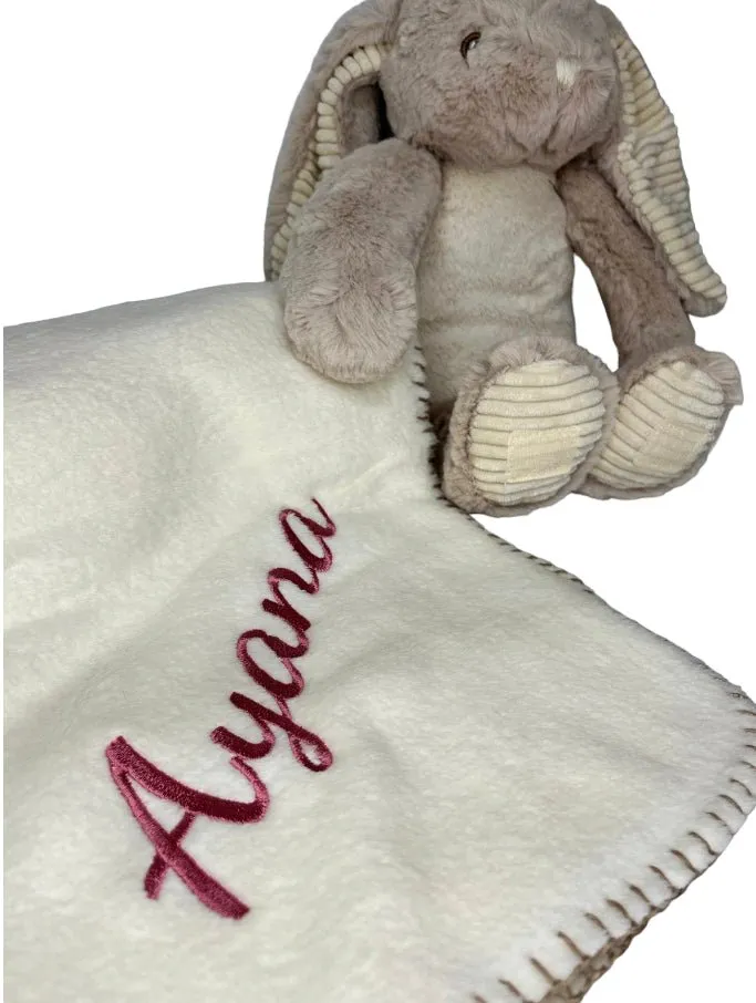 30cm bunny Rabbit Teddy with Fleece Blanket