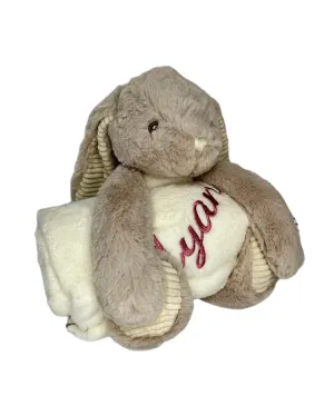 30cm bunny Rabbit Teddy with Fleece Blanket