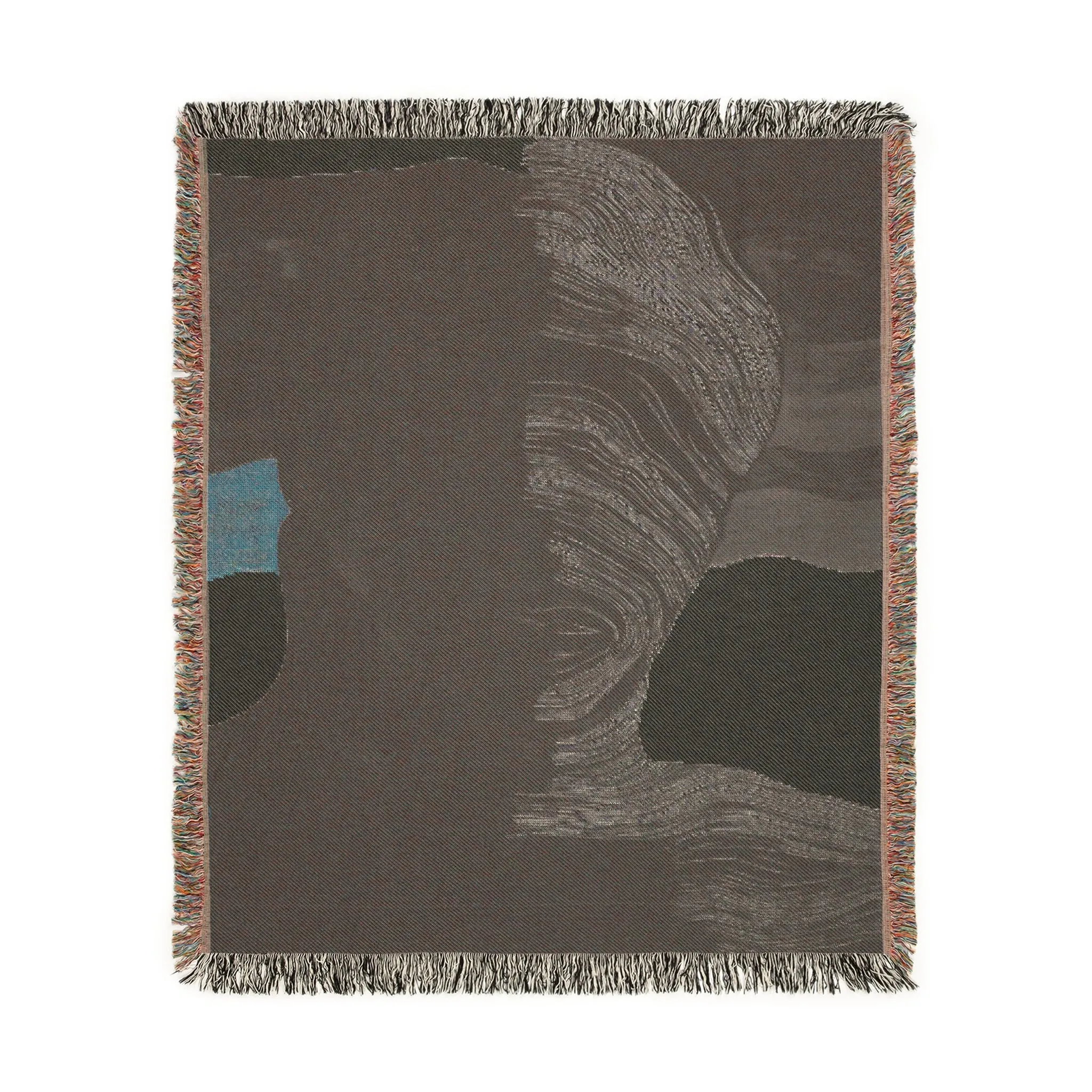 Abstract Duality Textured Silhouette Woven Blanket