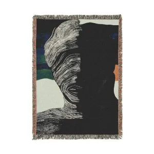 Abstract Duality Textured Silhouette Woven Blanket