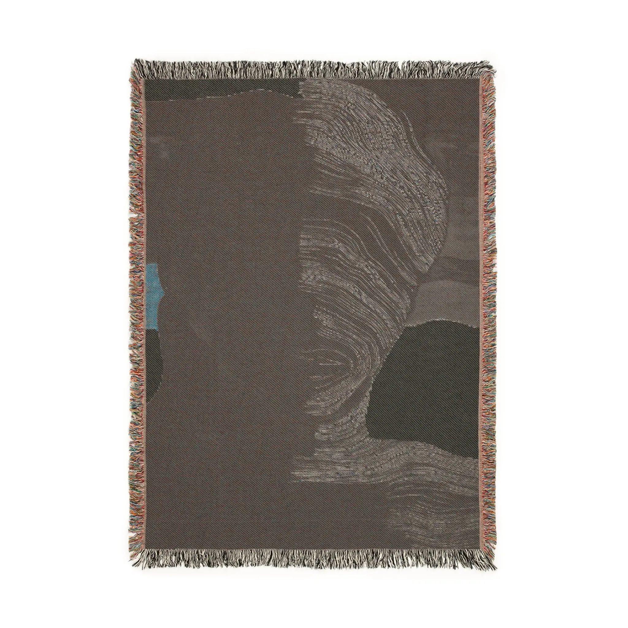 Abstract Duality Textured Silhouette Woven Blanket