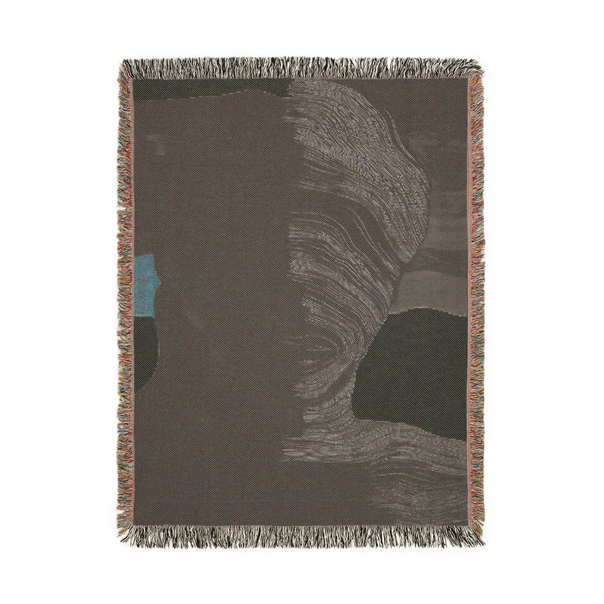 Abstract Duality Textured Silhouette Woven Blanket