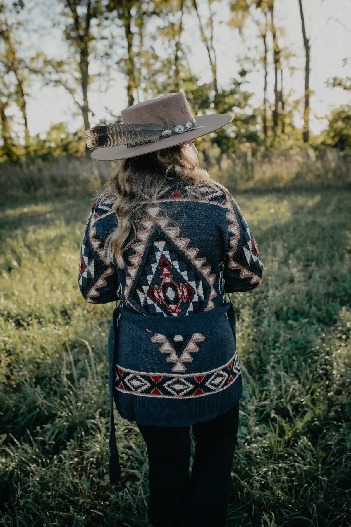 'Arizona' Aztec Cardigan with Waist Tie (S ONLY)