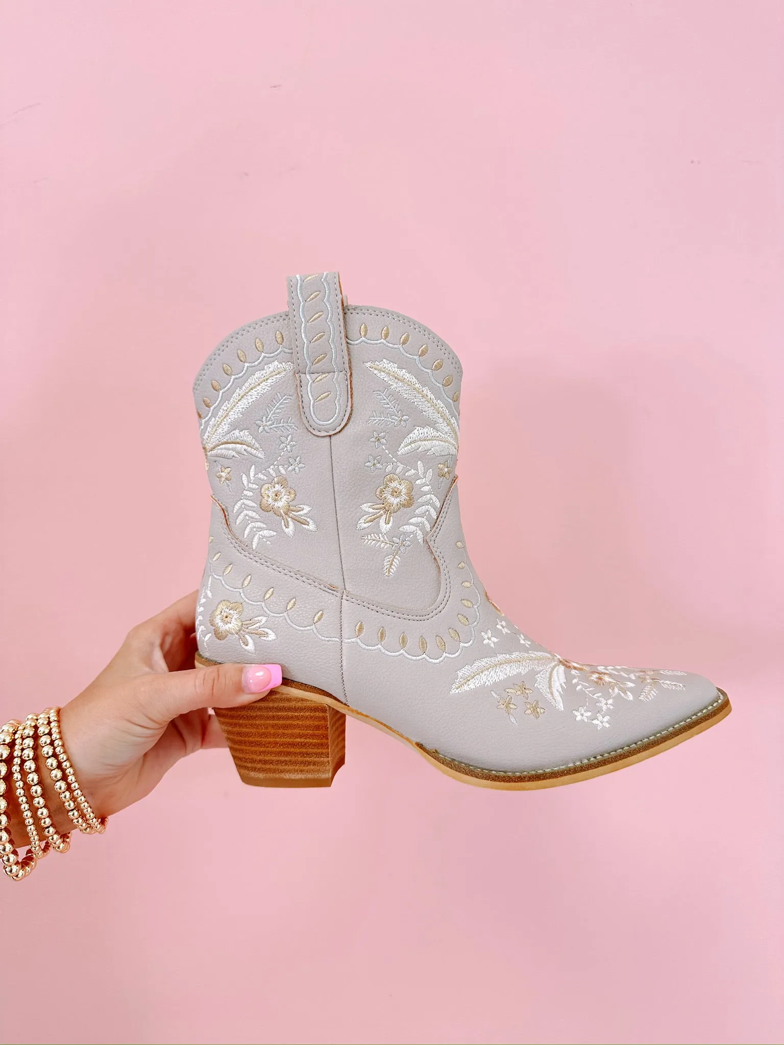 Aspen Floral Embroidered Booties- 4 Colors