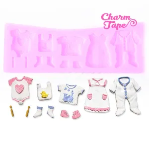 Baby Clothes Silicone Mold, Baby Booties Silicon Mold for Baby Shower Food Grade D029