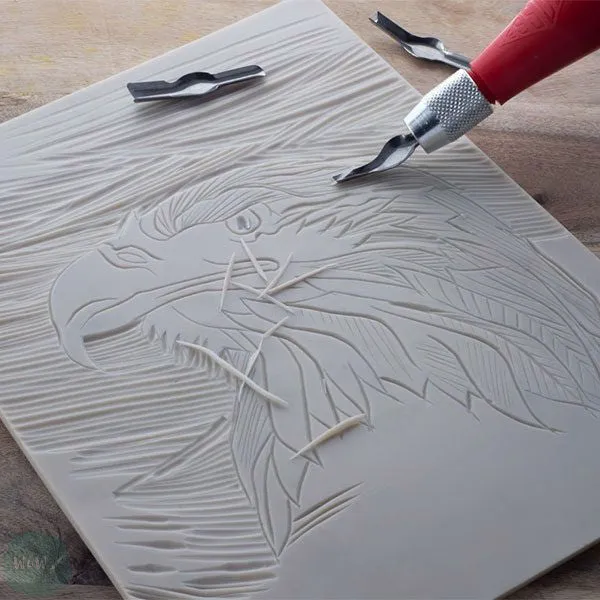 BLOCK / LINO PRINTING - CARVING BLOCK - SOFTCUT - Essdee  - 150 x 105 x 3mm (approx. 6 x 4") - Pack of 2