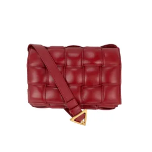 Bottega Veneta Red Nappa Maxi Intreccio Padded Cassette Crossbody Bag