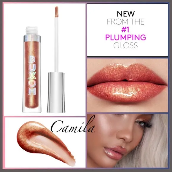 Brand new Buxom Full-On Plumping Lip Polish Top Coat - Camila! (Golden Peach with Gold Sparkle Top Coat) Retails $24 