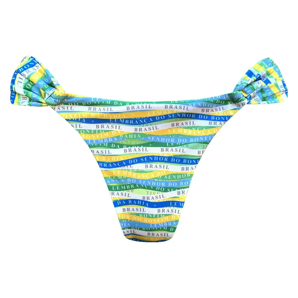 Brazil Colors Print Brazilian Classic Side Scrunch Bikini Bottom