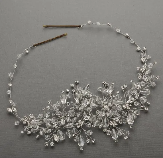 Bridal Hair Vine with Lavish with Crystal Sprays