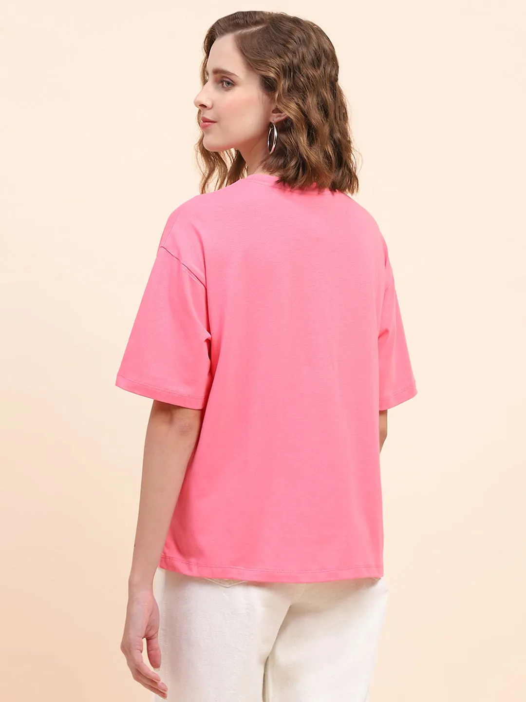 Camla Barcelona Typography Pink T-Shirt