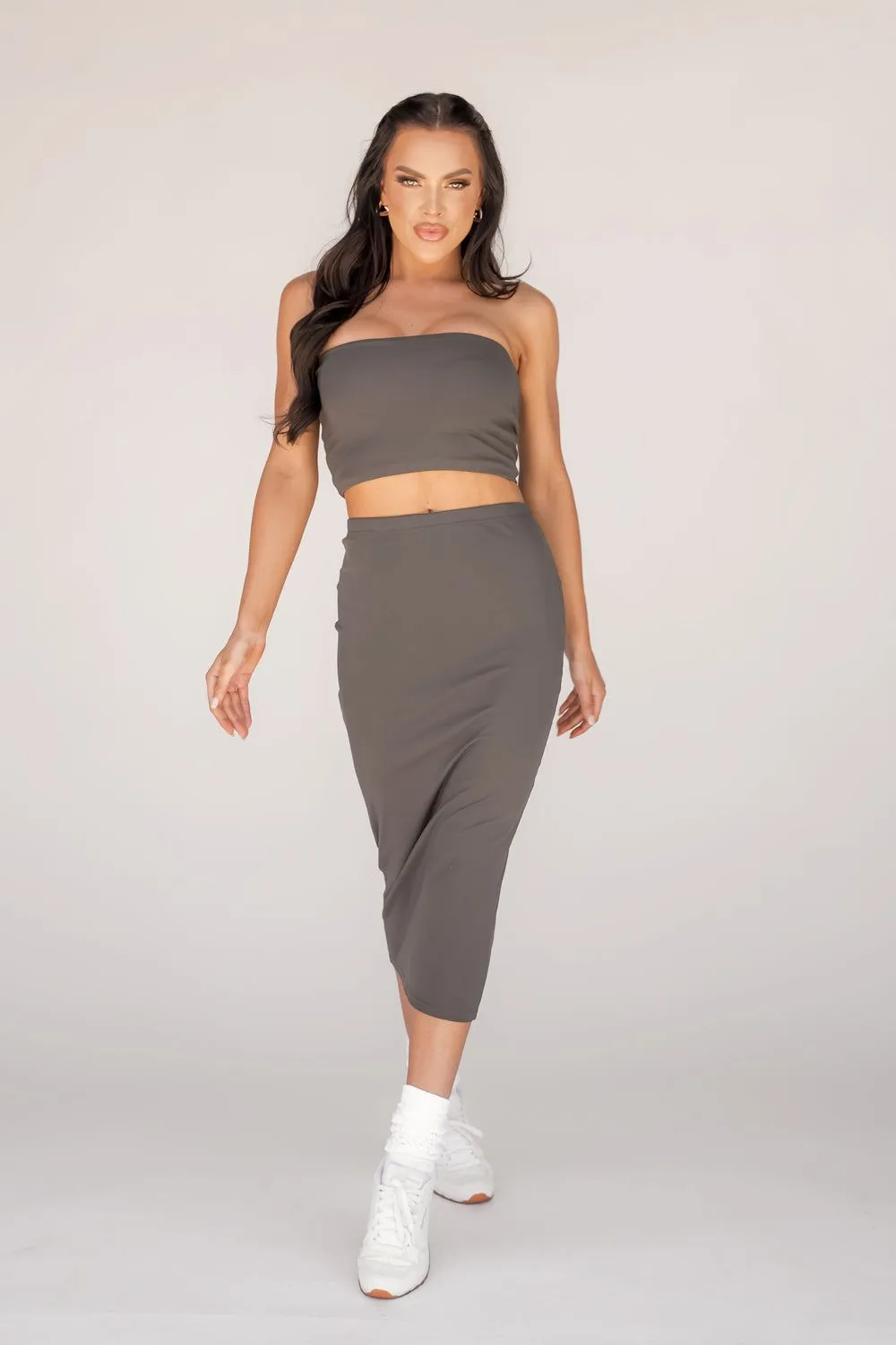 Celina Midi Skirt - Earth