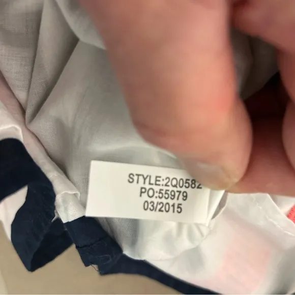 Dress Navy and White Striped with Coral Accents- size 2-Vineyard Vines-classy