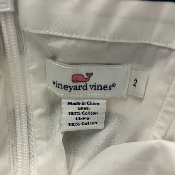 Dress Navy and White Striped with Coral Accents- size 2-Vineyard Vines-classy