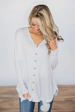 Forever Enough White Button Top