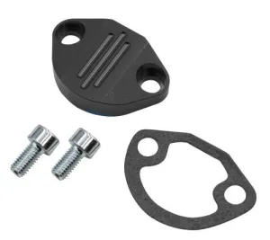 FUEL PUMP BLOCK OFF - Black Billet aluminum