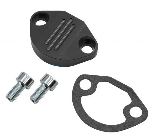FUEL PUMP BLOCK OFF - Black Billet aluminum