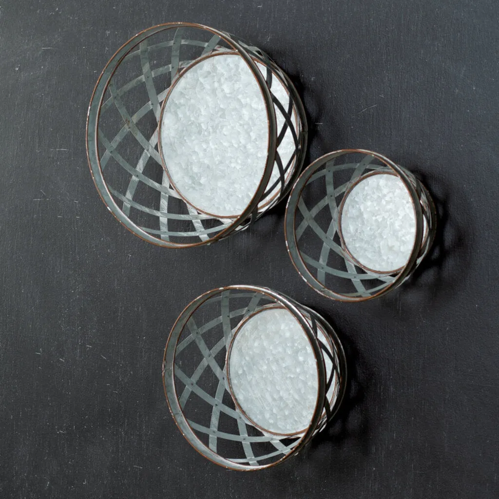 Galvanized Metal Woven Basket