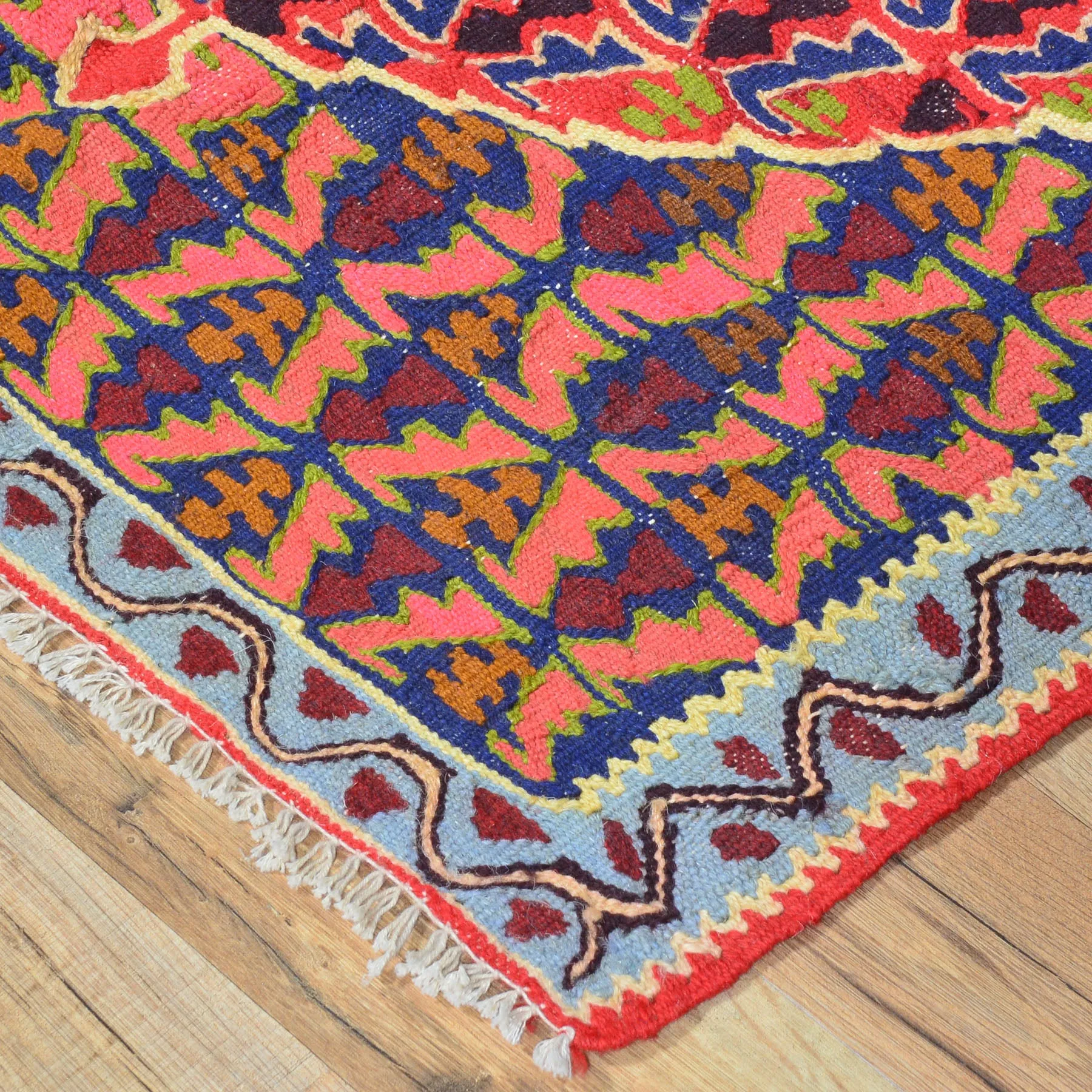 Hand-Woven Persian Senneh Kilim Tribal Design Handmade Wool Rug (Size 2.5 X 3.7) Brral-5001