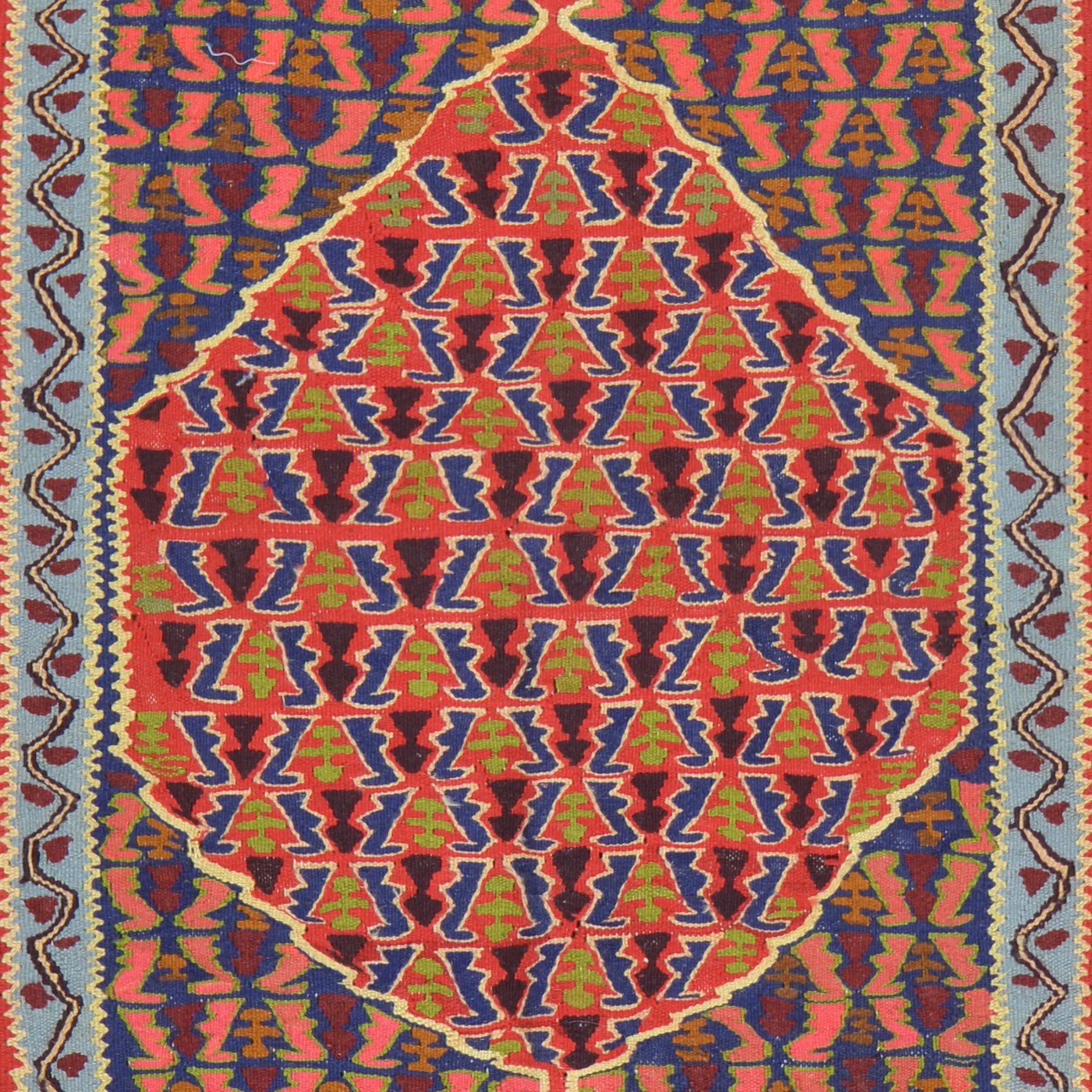 Hand-Woven Persian Senneh Kilim Tribal Design Handmade Wool Rug (Size 2.5 X 3.7) Brral-5001