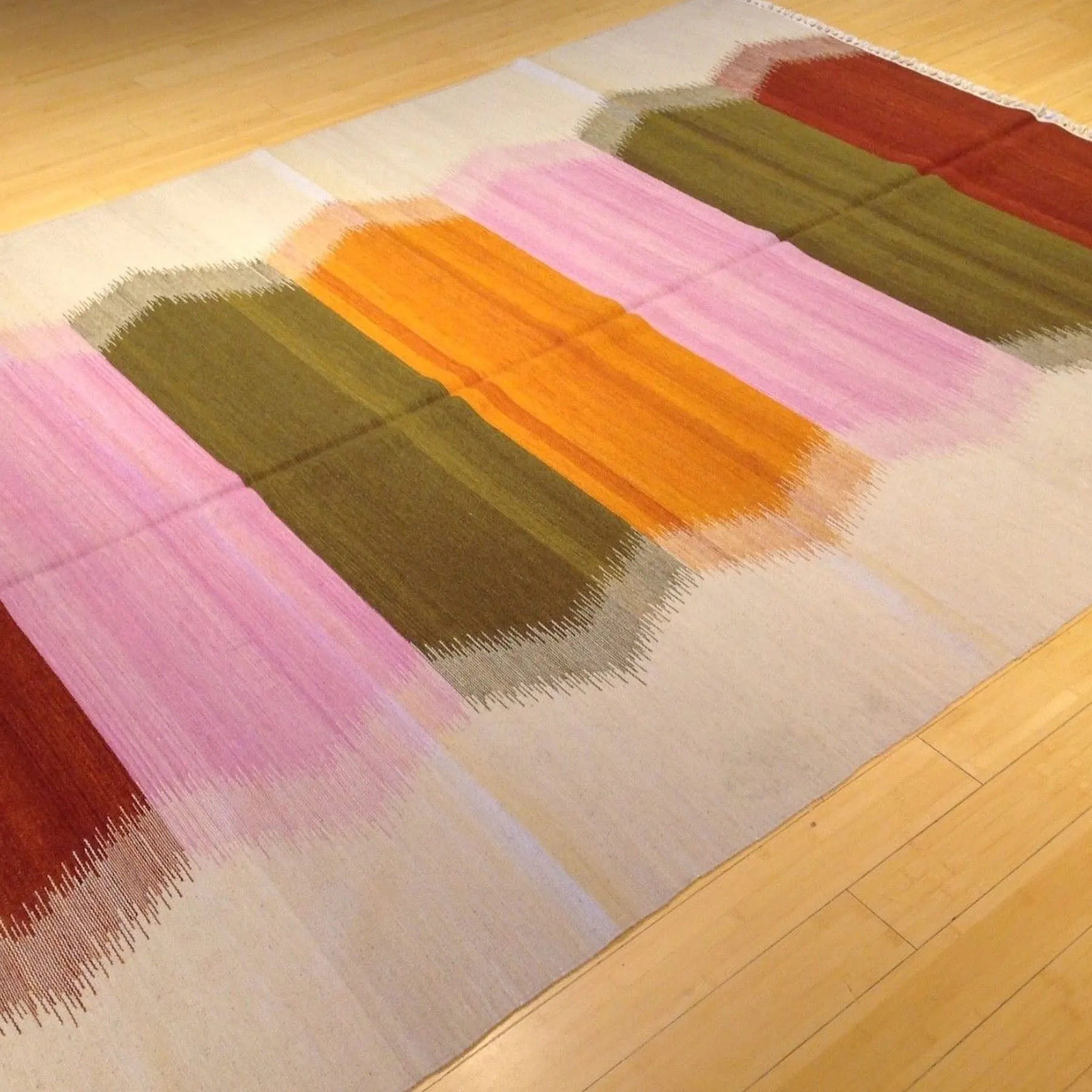 Hand-Woven Reversible Indo Morden Dhurrie Colorful Kilim Rug (Size 5.11 X 8.8) Brral-4104