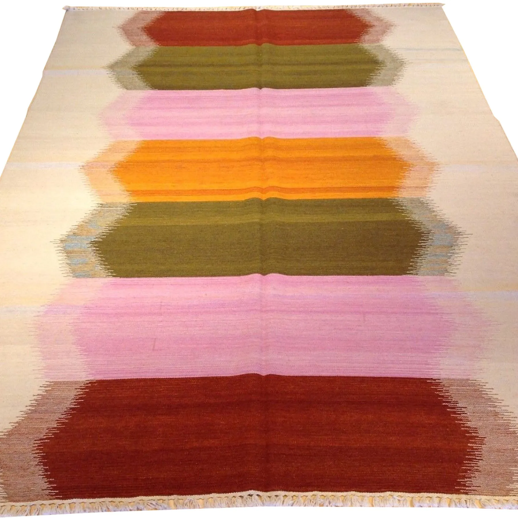 Hand-Woven Reversible Indo Morden Dhurrie Colorful Kilim Rug (Size 5.11 X 8.8) Brral-4104