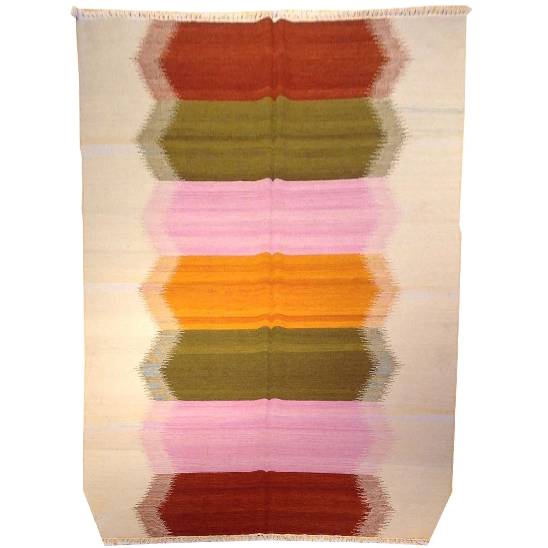 Hand-Woven Reversible Indo Morden Dhurrie Colorful Kilim Rug (Size 5.11 X 8.8) Brral-4104