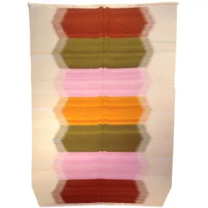Hand-Woven Reversible Indo Morden Dhurrie Colorful Kilim Rug (Size 5.11 X 8.8) Brral-4104