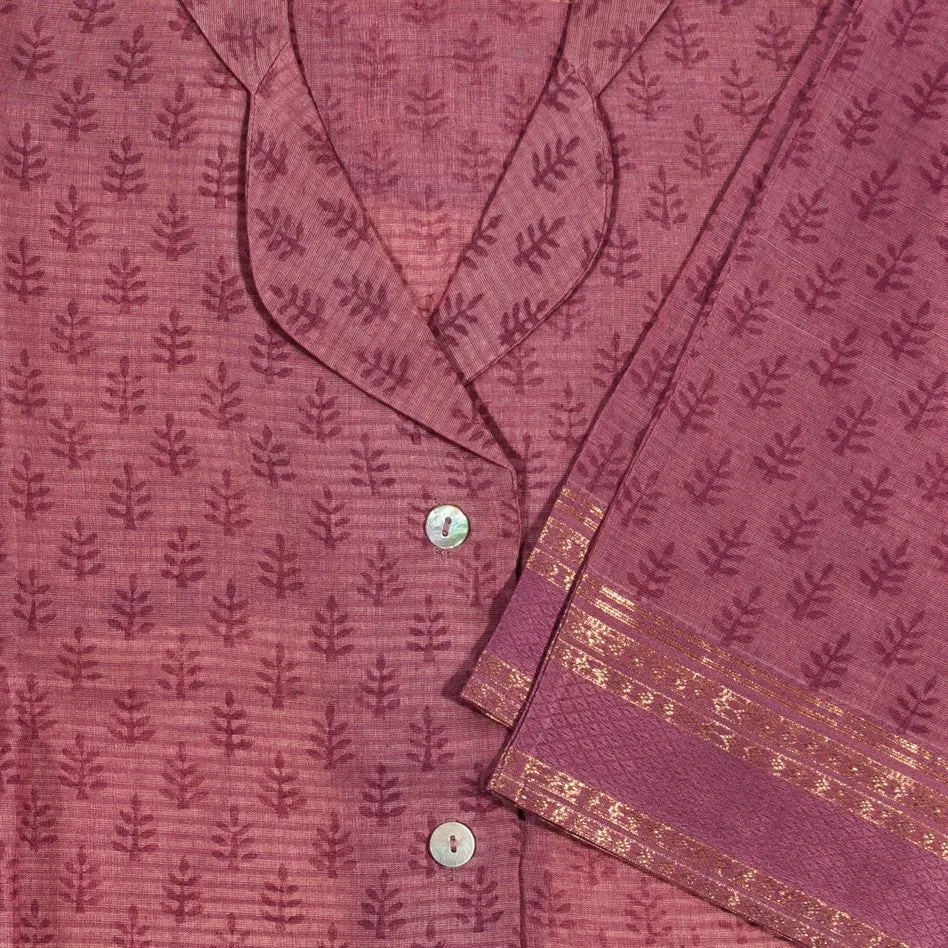 Hand Woven Silk & Cotton Long Pyjamas