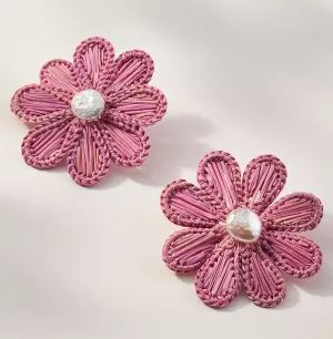 Hot Pink Woven Rattan Flower