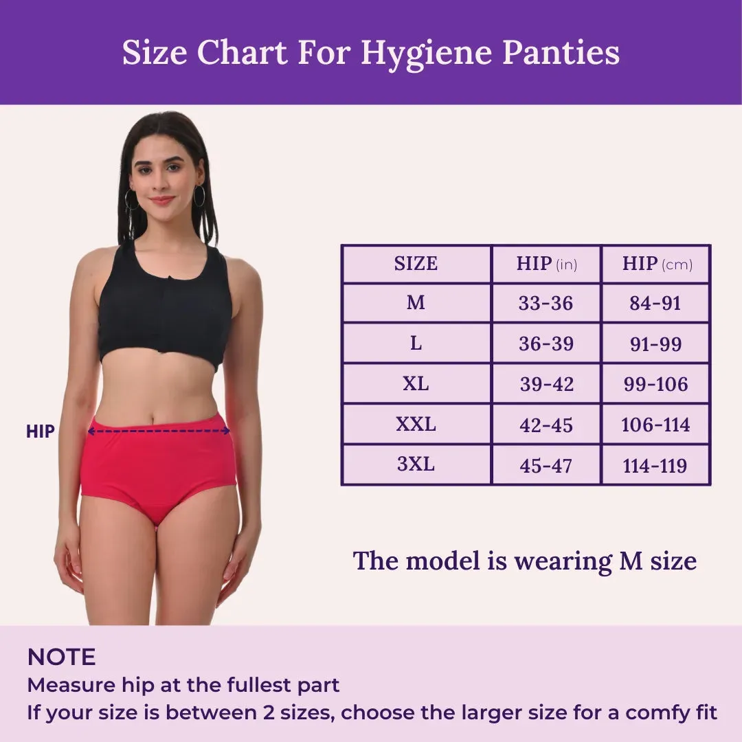 Hygiene Panties | High Waist | Brief Fit | Prevents UTIs | Pack Of 3