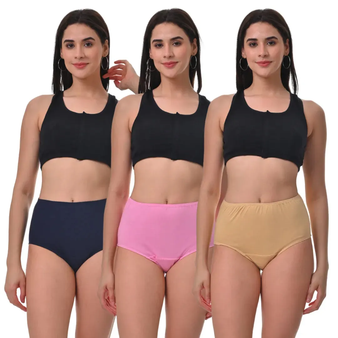 Hygiene Panties | High Waist | Brief Fit | Prevents UTIs | Pack Of 3