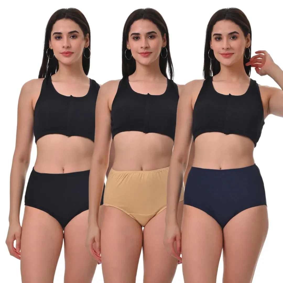 Hygiene Panties | High Waist | Brief Fit | Prevents UTIs | Pack Of 3