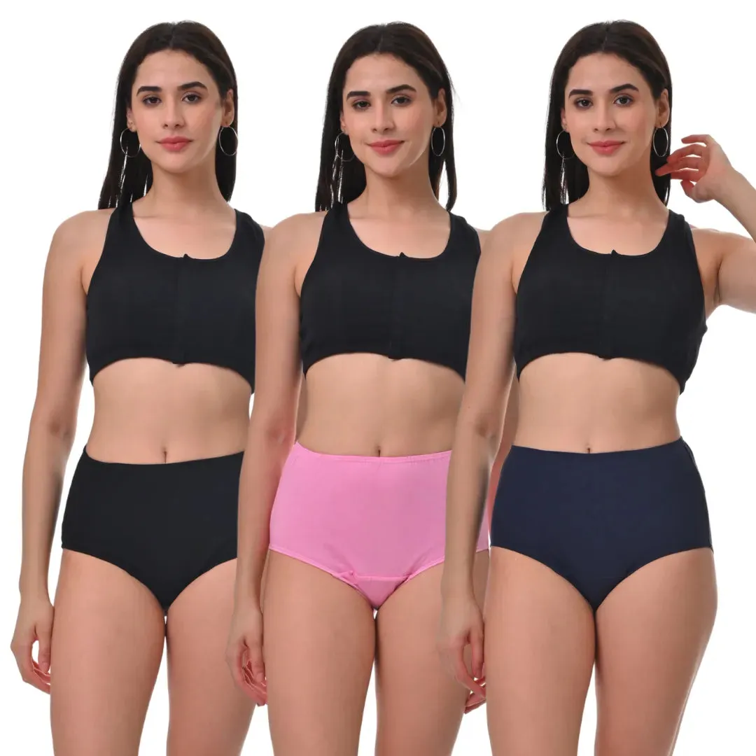 Hygiene Panties | High Waist | Brief Fit | Prevents UTIs | Pack Of 3
