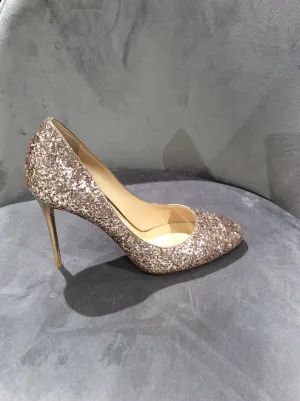 Jimmy Choo Champagne Glitter Pumps Size 9.5/39.5