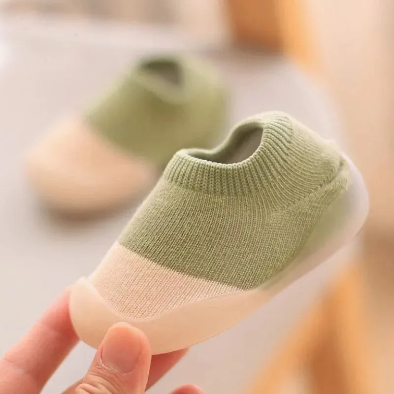 Kids Rubber Soft Sole Floor Shoes Knit Booties Anti-Slip