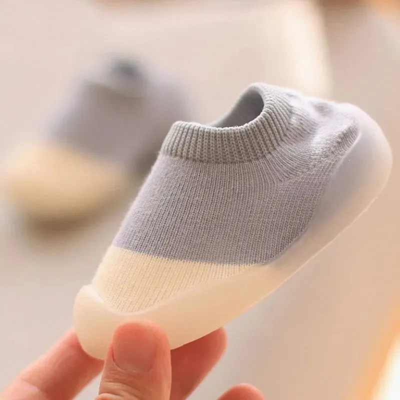 Kids Rubber Soft Sole Floor Shoes Knit Booties Anti-Slip