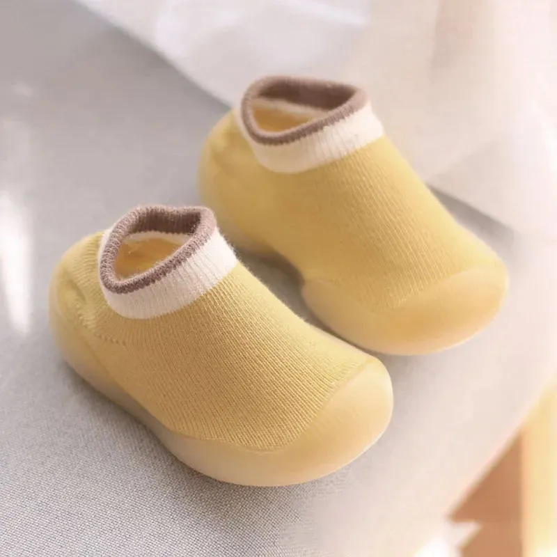 Kids Rubber Soft Sole Floor Shoes Knit Booties Anti-Slip