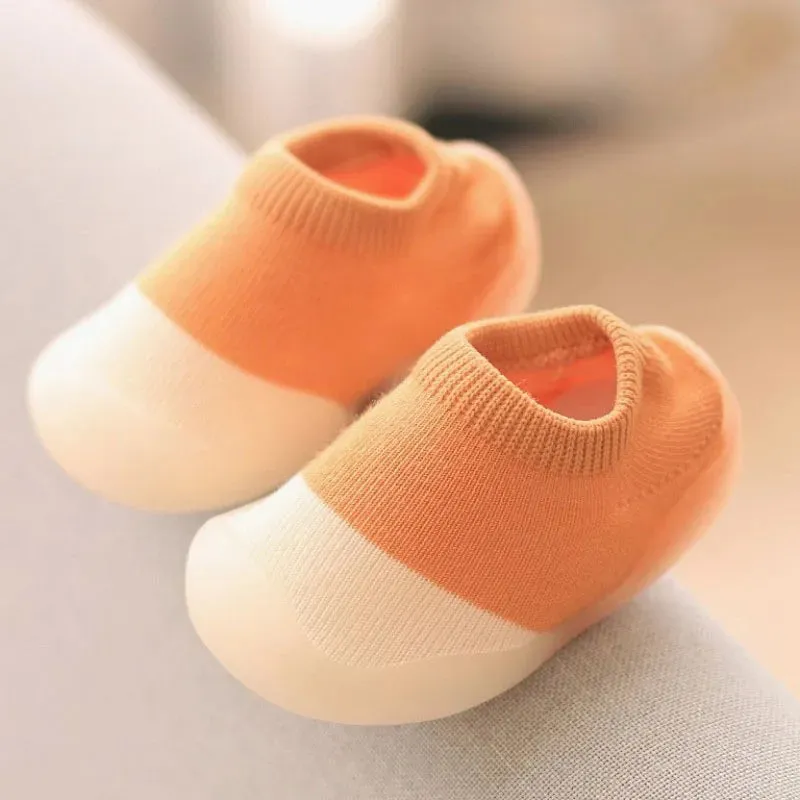 Kids Rubber Soft Sole Floor Shoes Knit Booties Anti-Slip