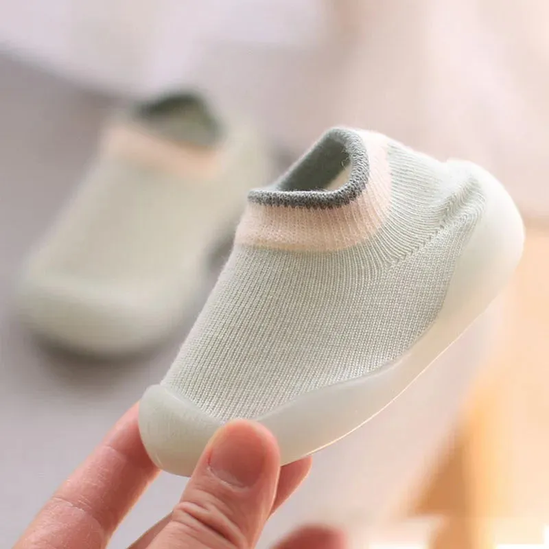Kids Rubber Soft Sole Floor Shoes Knit Booties Anti-Slip