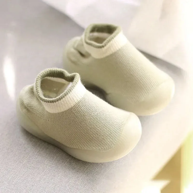 Kids Rubber Soft Sole Floor Shoes Knit Booties Anti-Slip