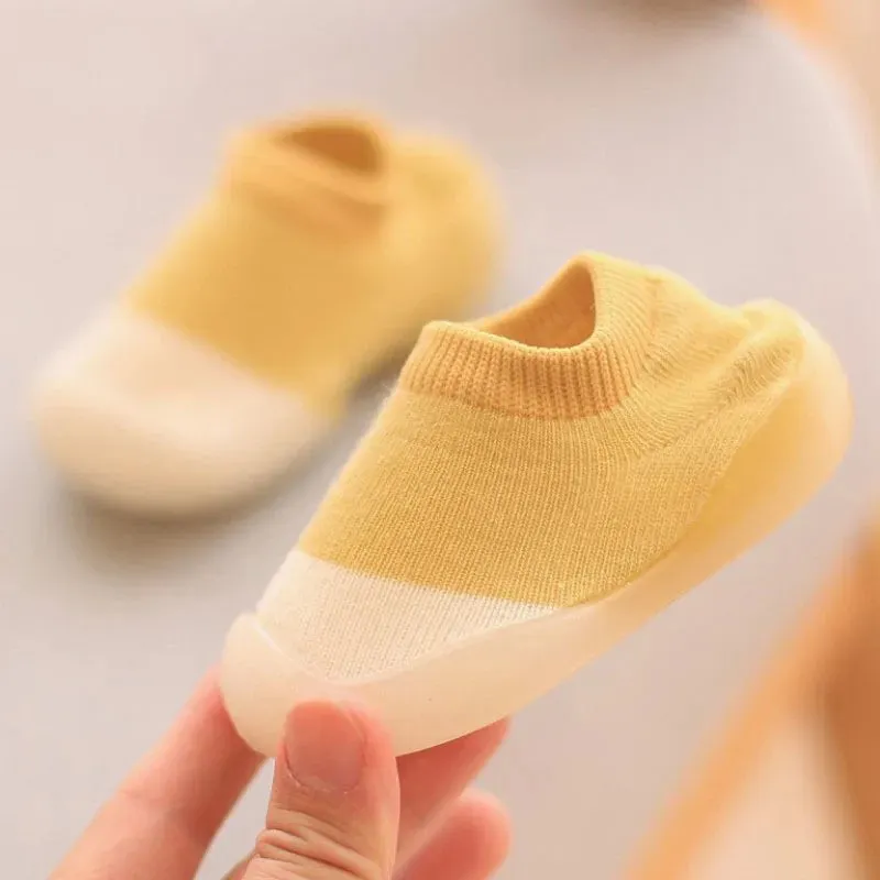 Kids Rubber Soft Sole Floor Shoes Knit Booties Anti-Slip