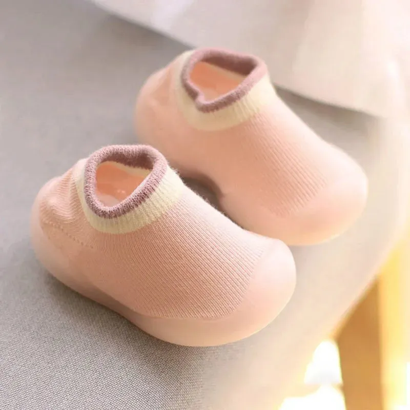 Kids Rubber Soft Sole Floor Shoes Knit Booties Anti-Slip