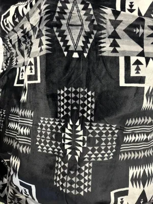 King Size(86”x102”) Aztec Fleece Blanket-Multiple Colors Available