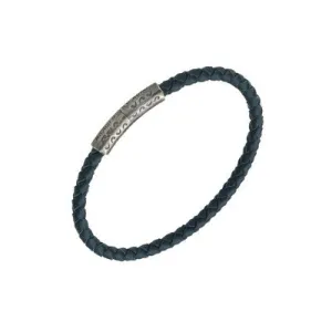 Lash Woven Leather with Engraved Clasp Bracelet