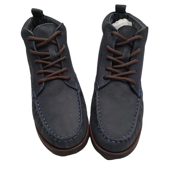 Marc Joseph | NIB Gramercy Navy Nubuck Leather Preppy High Top Booties Boy's 1