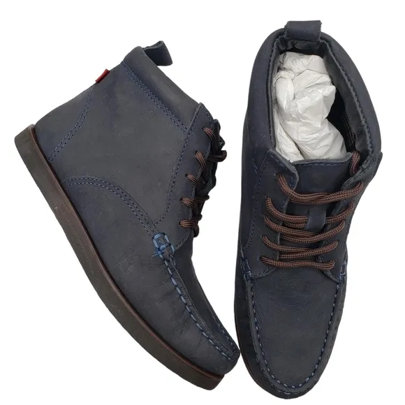 Marc Joseph | NIB Gramercy Navy Nubuck Leather Preppy High Top Booties Boy's 1