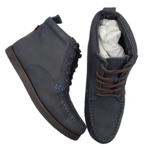 Marc Joseph | NIB Gramercy Navy Nubuck Leather Preppy High Top Booties Boy's 1